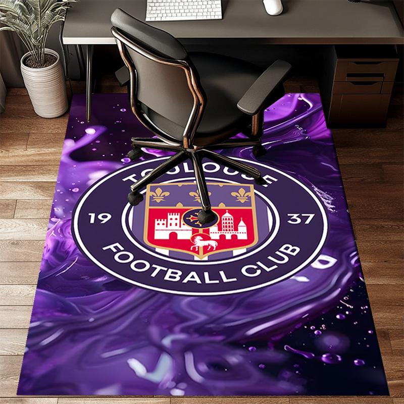 Toul-ouse Football Rug for Living Room, Game Rooms, Office, Bedroom, Office Floor Mat Playful Design, Fan Gifts Christmas Decor
