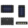 10/8/6/4LED Solar Wall Lamp Outdoor Waterproof Up and Down Luminous Lighting for Garden Fence Decoration Sunlight Light