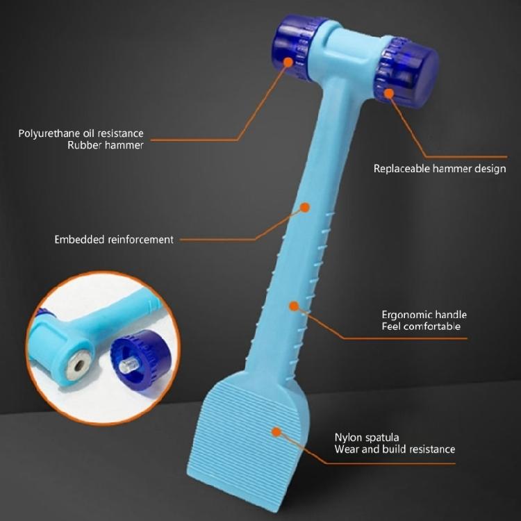 Double Face Tap Rubber Hammer Multifunctional Glazing Window Beads Hammer with Crowbars Rubber Mallets Hammer Hand Tool