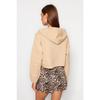 Beige gestricktes Sweatshirt