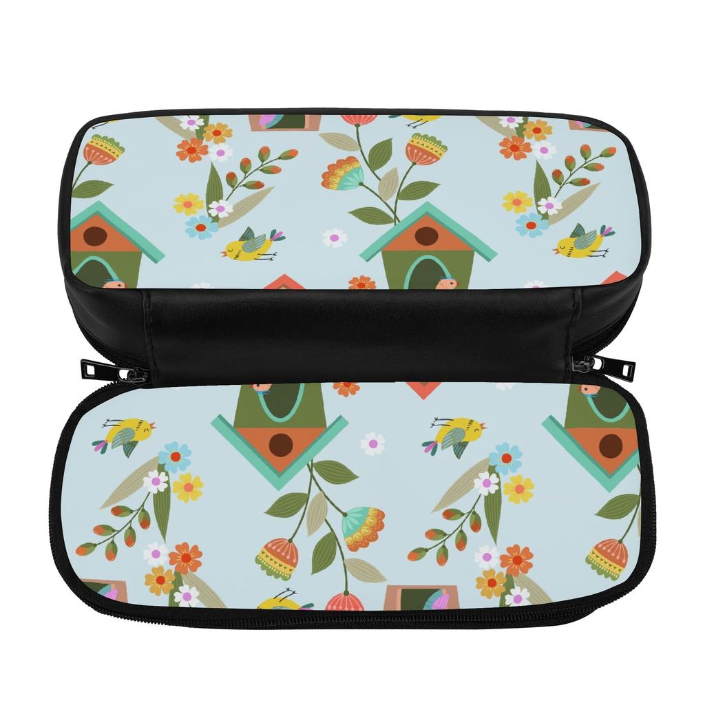 Structured PU Leather Pen Case with Protective Firm Shape for Pens Pencils and Small Items for Daily Study and Commuting