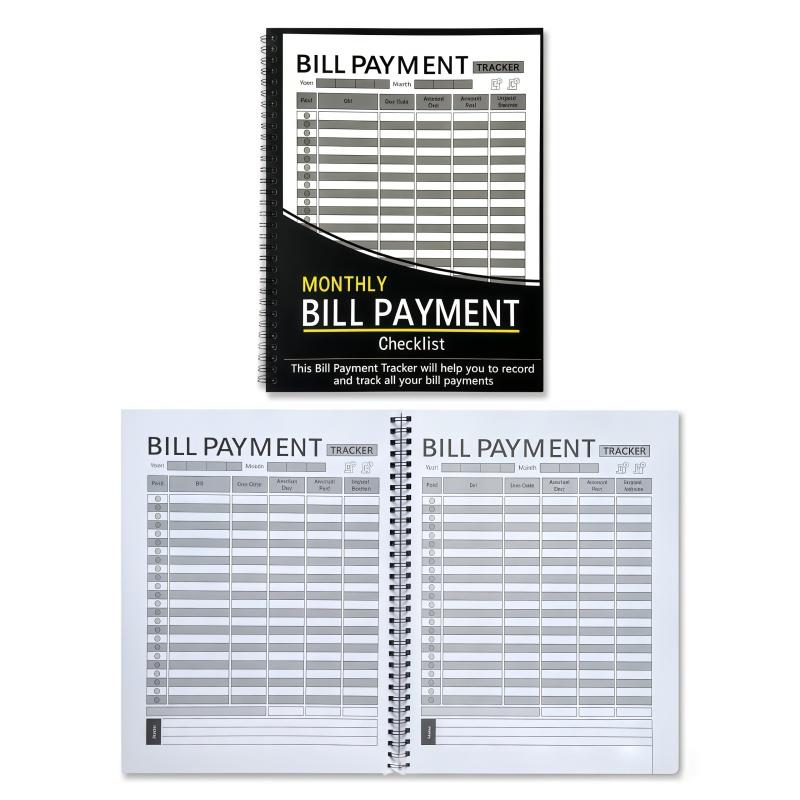 Monthly Bill Payment Plan Book, Financial Planning Notebook, Can Be Carried with You for Business Office and Business Trips