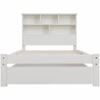 Solid Wood Single Bed with Drawers and Slatted Base, Bookshelf Teenagers and Adults Children's Bed, 90x200cm White