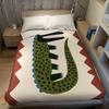 Boho Crocodile Folk Art Flannel Blanket Warm Soft Halloween Christmas Couch Warm Cozy Decorative Decor Gift for All Season