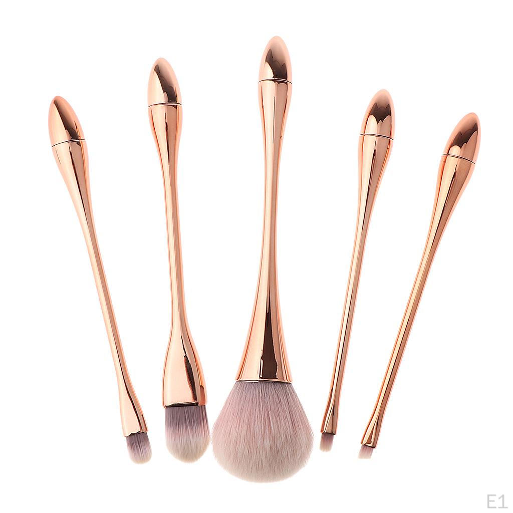 5Pcs Brush Set Premium Synthetic Liquid Blending Blush Concealer Eye Cosmetics Brushes Kit