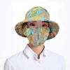 Cheap Price High Quality Summer Sunshade Printing Bucket Hat Face Mask Set