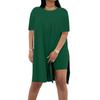 Women Summer Two Piece Set Short Sleeve Loose Fit Top with Side Slit and Matching Shorts Casual Lightweight Lounge Wear