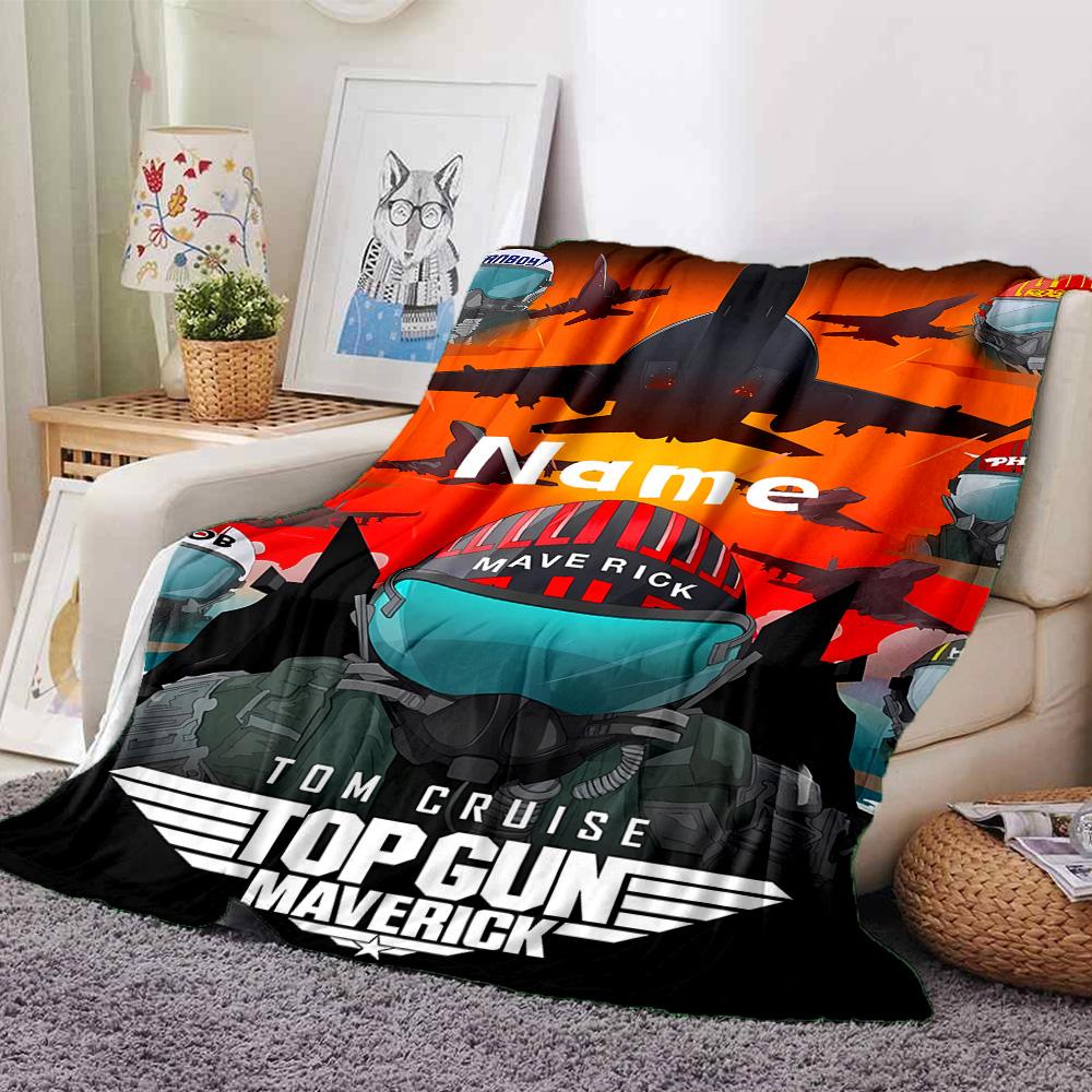 Customiz Name Personality Top Gun Maverick Blanket Soft &Warm Sofa Office Bed Travel Lunch Break Blanket, Gift Suitable All Seasons