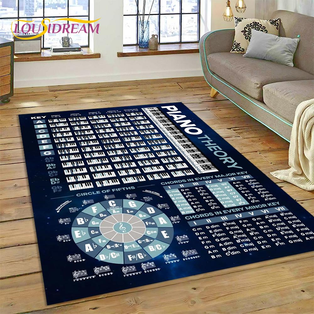 Dywan 3D z kreskówkowym instrumentem muzycznym w kształcie klawiszy pianina do domu, salonu, sypialni, pod sofę, wycieraczka, dekoracja, dywanik dla dzieci, mata podłogowa antypoślizgowa
