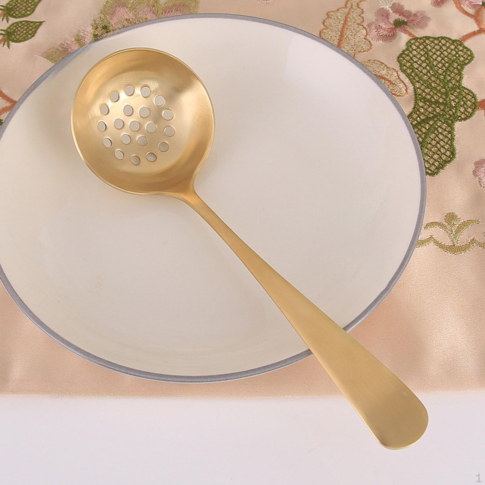 

Латунная ложка Кухонные гаджеты Многоразовая многоцелевая кухонная утварь Горшок для жарки Slotted Spoon