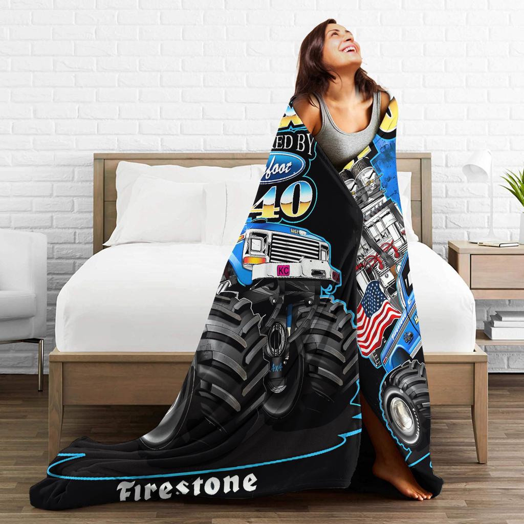Monster Trucks Car Loves Super Soft Blanket  Girls Boys Plush Throw Blanket Graphic Couch Chair Flannel Bedspread Sofa Bed Cover