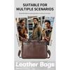 New Vintage Genuine Leather Briefcase 15.6" Laptop Bag Men's Large Capacity Business Crossbody Shoulder Handbag for Daily Use