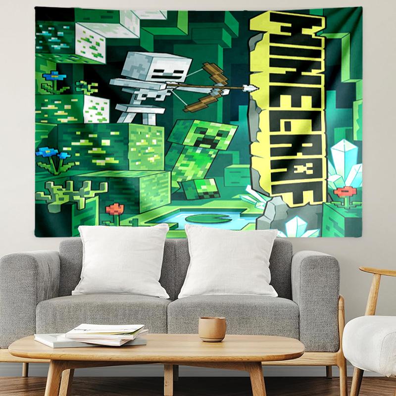 Minecraft1 (2) Print Tapestry, Lightweight Wall Hanging, for Bedroom, Dorm, Living Room, Home Art Decor, Birthday Christmas Gift for Friends