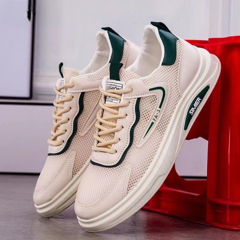Men's Summer Casual Shoes Breathable Mesh Kitchen Theme Round Toe Rubber Outsole Non-Leather Inner Material Slip-On Style