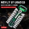 Drive Socket Set 1/4"-3/8"-1/2",72 Teeth CRV Ratchet Wrench Sockets Compact Sockets for Motorcycle Repair Mechanic Tool for Car