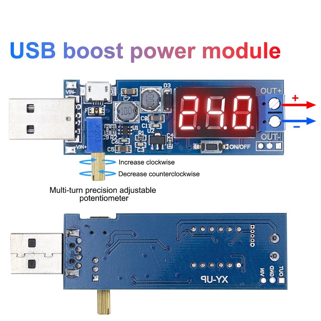 FONKEN DC-DC 5 V bis 3,5 V/12 V USB Step UP/Down Stromversorgungsmodul Einstellbarer Boost Buck Converter Ausgang DC 1,2 V-24 V