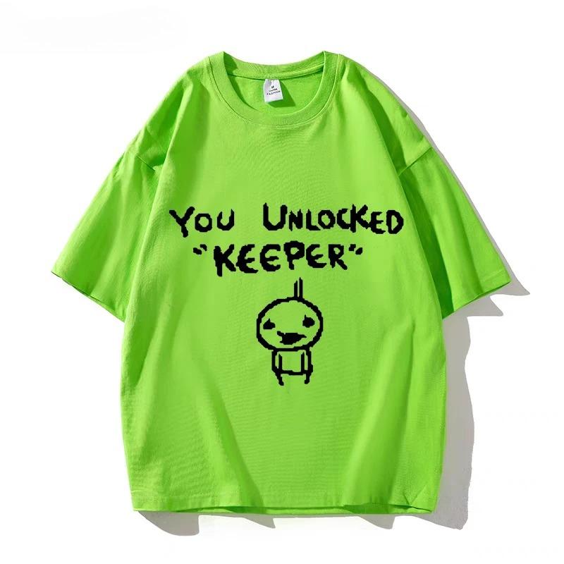 Hip Hop Binding of Isaac Print Tshirt Unisex Women Oversized You Unlocked Keeper T Shirt Cotton Tee Hip Hop Tshirt Tops Streetwear