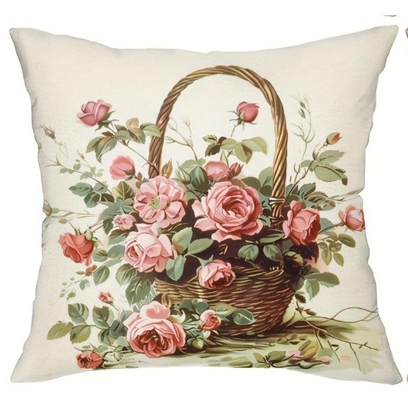 Vintage Floral Cushion Covers Sofa Living Room Square Pillowcase Chair Double-Sided Pillow Covers Modern Home Decortions