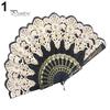 Cute Ethnic Dance Golden Tone Hand Held Flower Fan