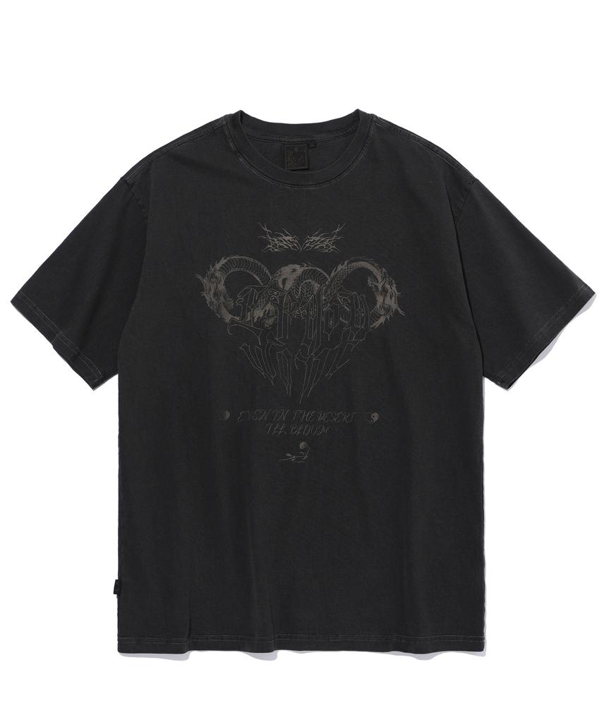 IFYOUWANT Distorted Pigment Tee Smoke Black