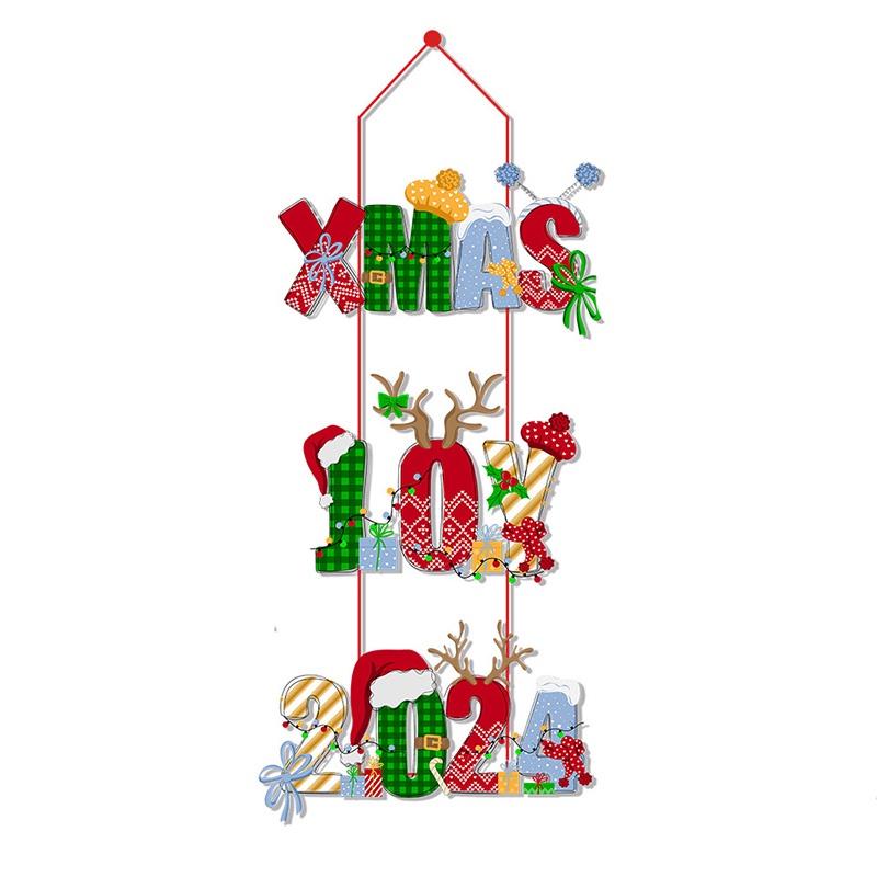

Santa Christmas Door Claus Gingerbread Men Paper Accessories Party Decoration Style B