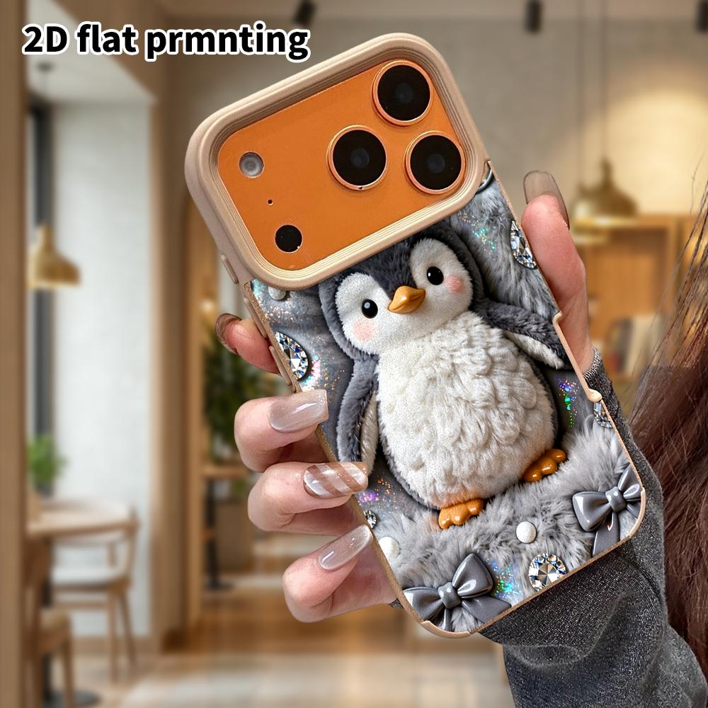 Phone Case: Lambskin 2D Flat Samsung Galaxy A34 A35 M05 M06 S20 S22 S21 FE Plus 5G Protective Case, Plush Little Penguin, Christmas and Halloween Gift
