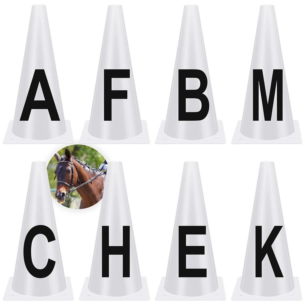 4/8pcs Portable Dressage Letter Cones Equestrian Athletes Training Cones Event Stable Training Cones Easy to Set Up