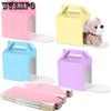 WTEMPO Pet Party Dog Doll House Boxes with Handle for Pet Lovers/Pet Adopters DIY Solid Color Paper Boxes Festive Party Decoration Foldable Gift Boxes
