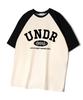 UNDEROFF Oversized Raglan Short Sleeve T-Shirt With Initial Arch Logo Black