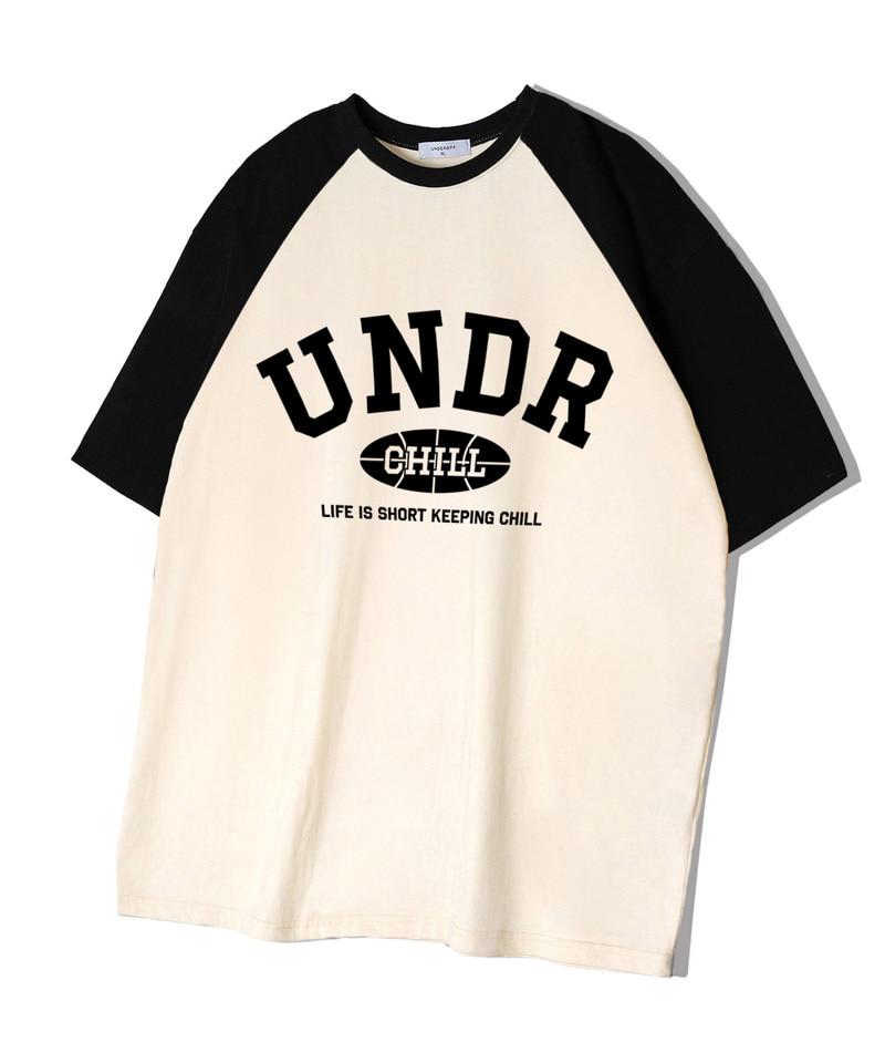 UNDEROFF Oversized Raglan Short Sleeve T-Shirt With Initial Arch Logo Black