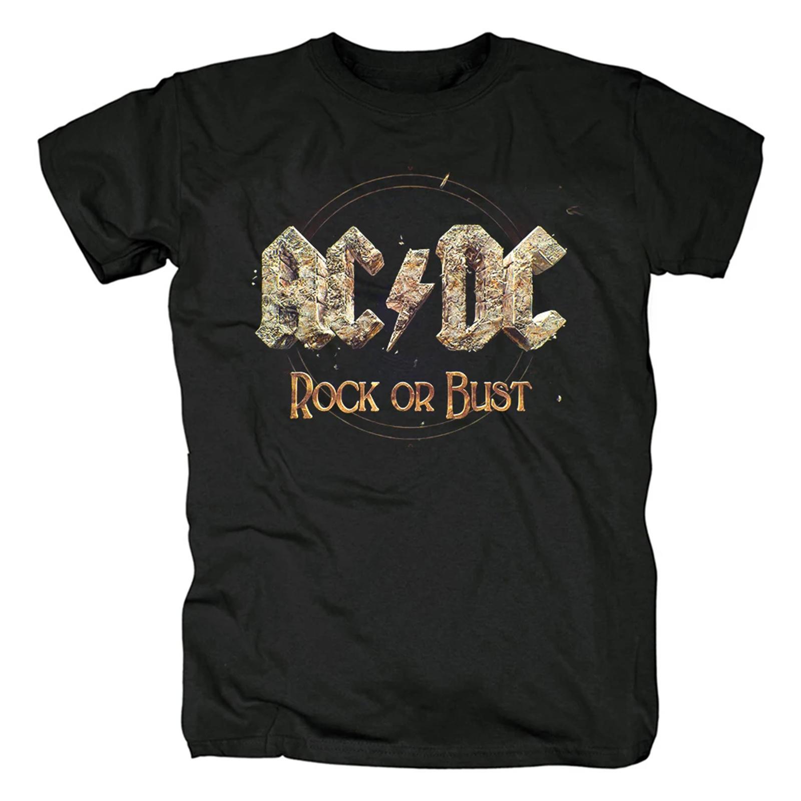 

Лето 2025 ACDC Хард-рок R&B Гитара Круглый вырез Печатная хлопковая футболка с коротким рукавом для мужчин и женщин S чёрный
