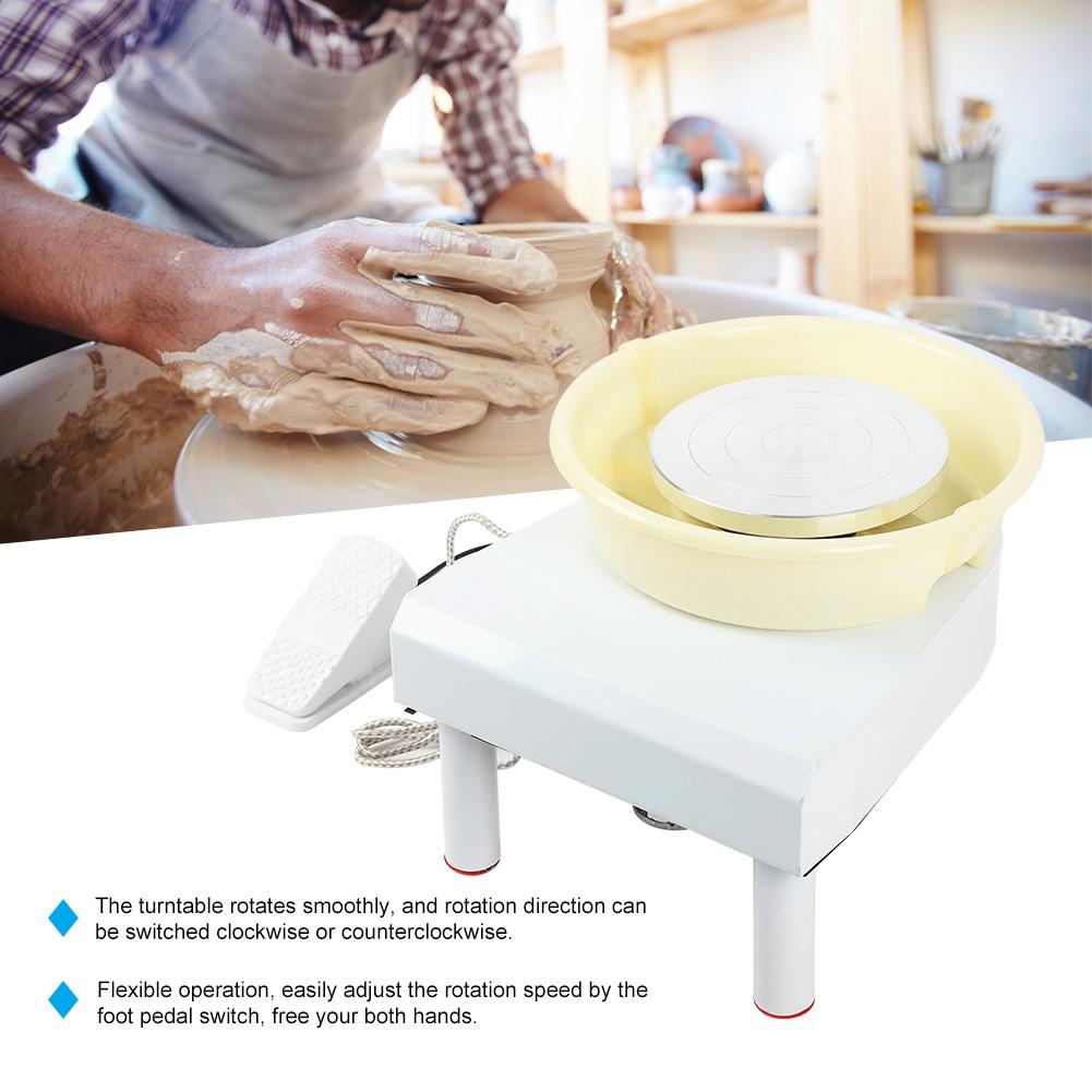 25cm 350W Electric Pottery Wheel Machine Foot Pedal Speed Control for DIY Ceramic Craft