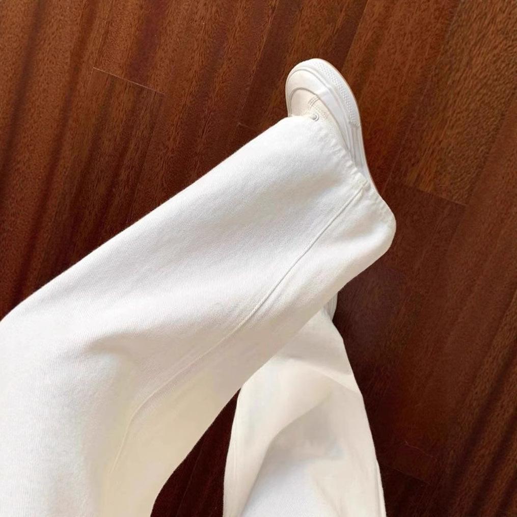 High Waisted Wide Legged White Jeans Women Loose Design Sense Skinny Drape Dragging Floor Straight Trousers Jeans for Women Long Denim Pants