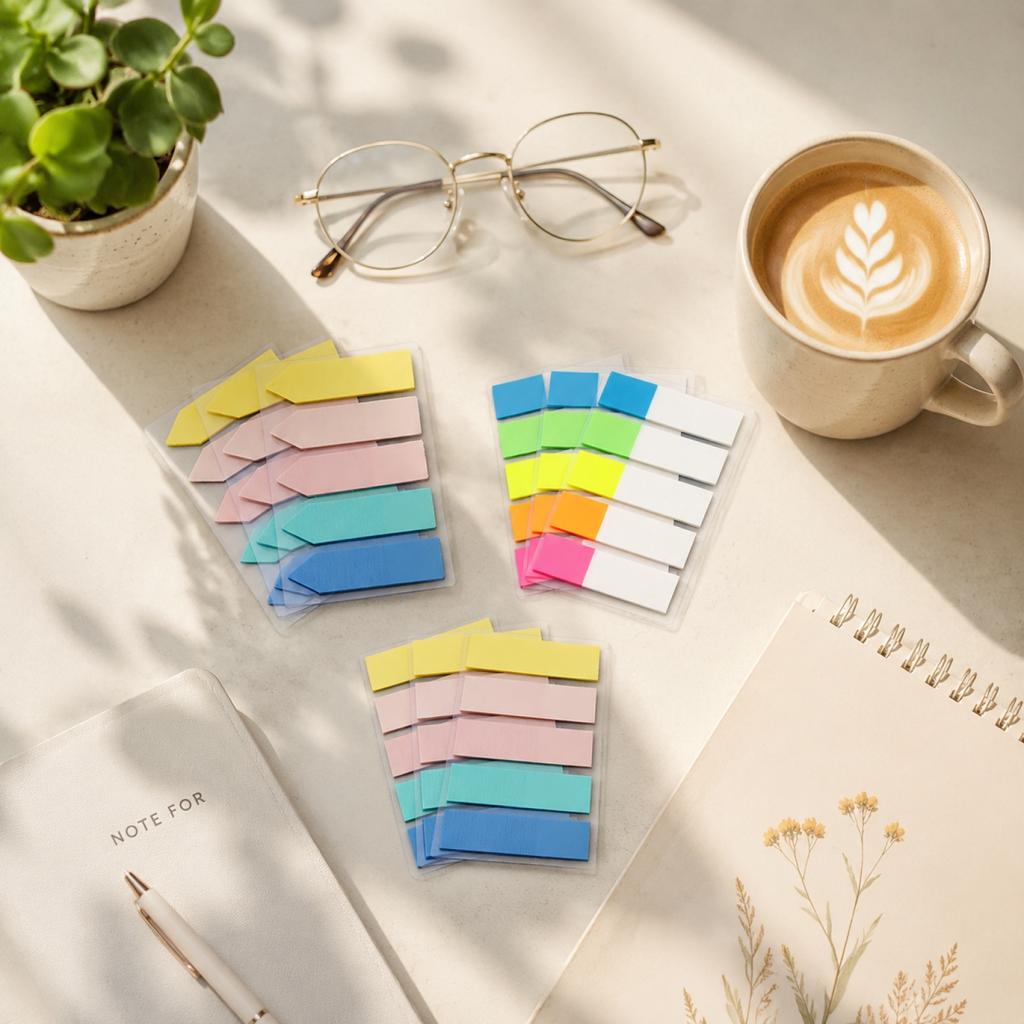 PET Morandi Color Sticky Notes - Page Markers for Study, , and Planning