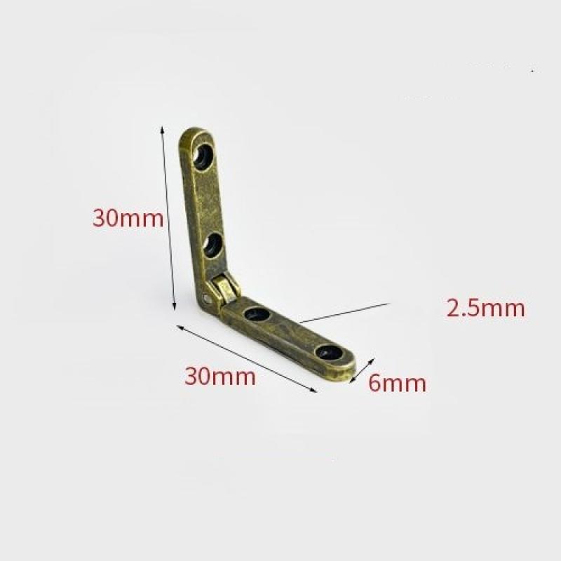 2Pcs 90 Degree Hinges 3cm, Mini Zinc Alloy Cabinet Hardware for Jewelry Box, Wooden Gift Box, DIY Crafts