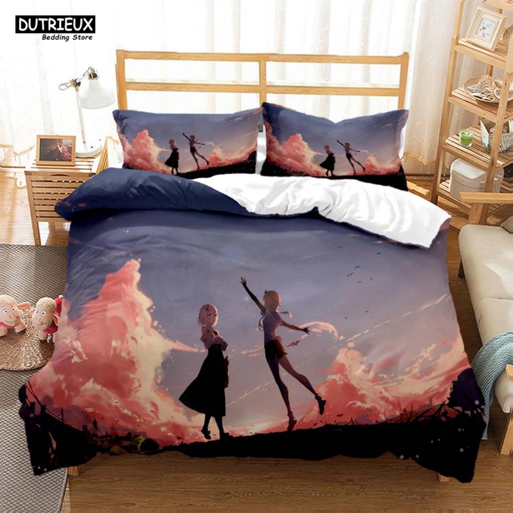 

Genshin Impact Animation Cartoon Soft And Comfortable Customizable Comforter Bedding Sets Bedding Set Luxury Quilt Cover EU Single(135*200cm)3pcs