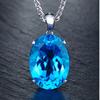 BELLA BOX New Luxury High-end Oval Blue Drop Shaped Large Pendant Women's Fashion Clavicle Chain Fine High Grade Jewelry
