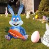 120cm Happy Easter Bunmy Outdoor Inflatable Easter Decoration 2023 Blue Cute Inflatable Rabbit With Led Lights For Garden Yard