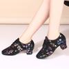 New Color Printed Latin Dance Shoes Body Dance Shoes Middle Heel Sailor Dance Ballroom Dance Modern Square Dance Shoes