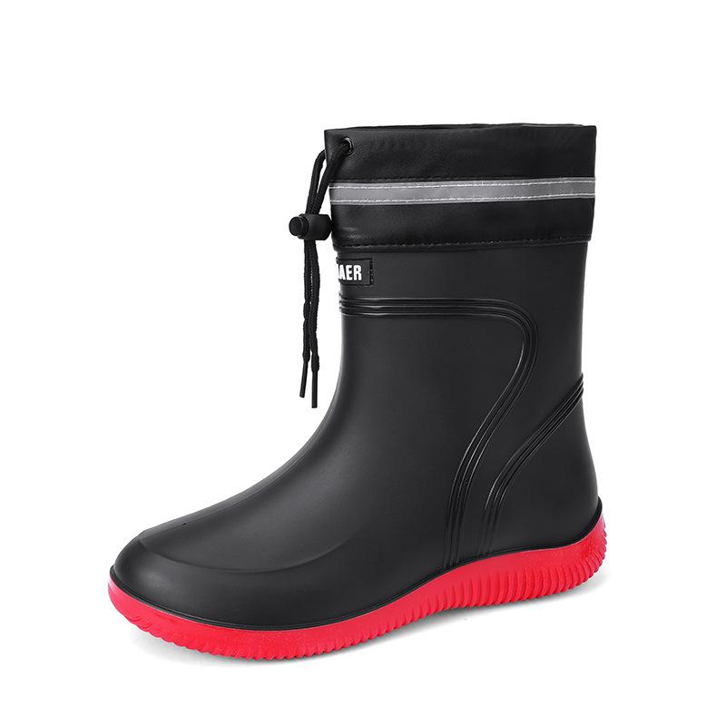 Waterproof shoes men's and women's rain shoes fashionable medium tube bundle fashion rubber shoes non-slip fishing rain boots