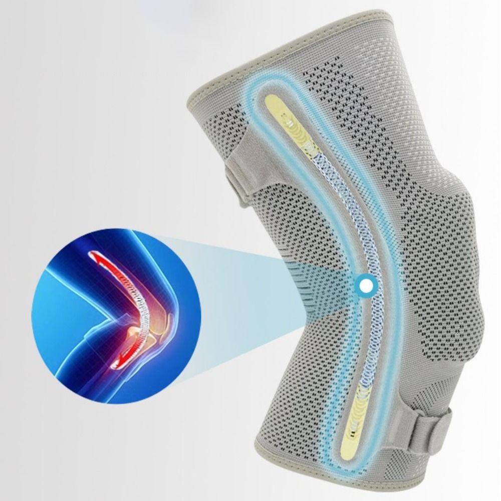 1 pezzo Ginocchiera Regolabile con Stabilizzatori Laterali, Cuscinetti in Gel di Silicone sulla Rotula, Manicotti Elastici in Nylon Spandex per Ginocchio, Recupero Rapido