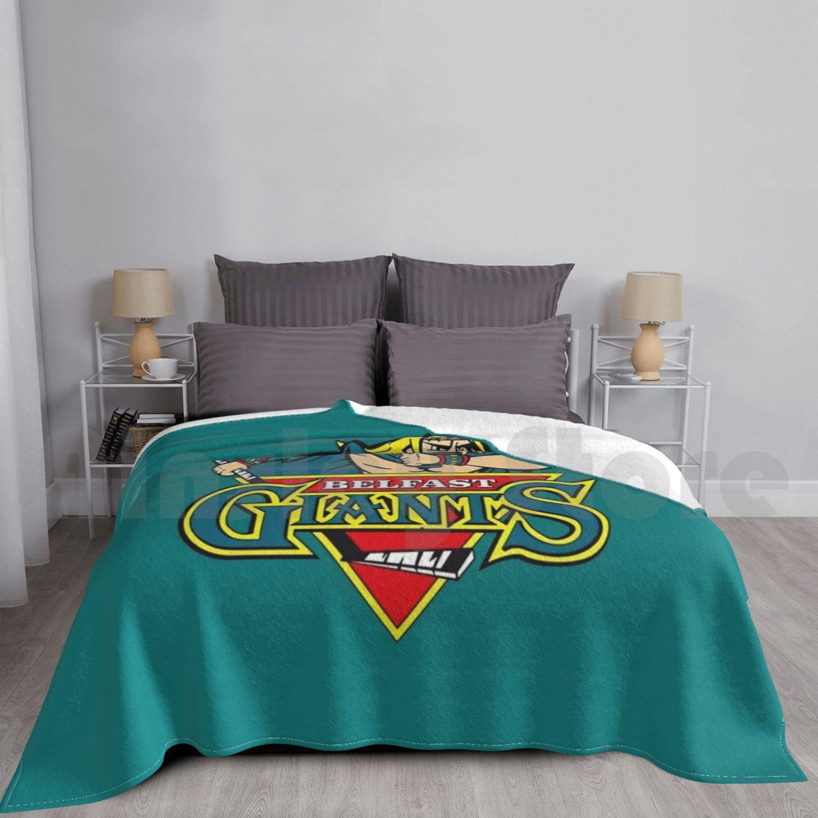 Belfast Giants Ice Hockey Blanket Super Soft Warm Light Thin Belfast Giants Belfast Giants Logo Belfast Giants Fans Size: 75*100cm, Weight: 230 GSM