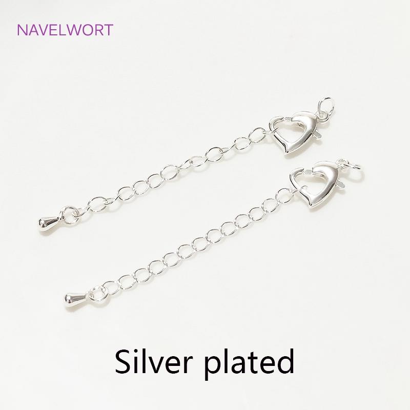 Fashion 14K/18K Gold Plated Heart Lobster Claw Clasp High Quality Brass Metal Lobster Clasps Extension Chains Wholesale