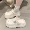 Fashion heightening new muffin women's shoes 2025 summer one-pedal lazy thick-soled bag head small slippers outside