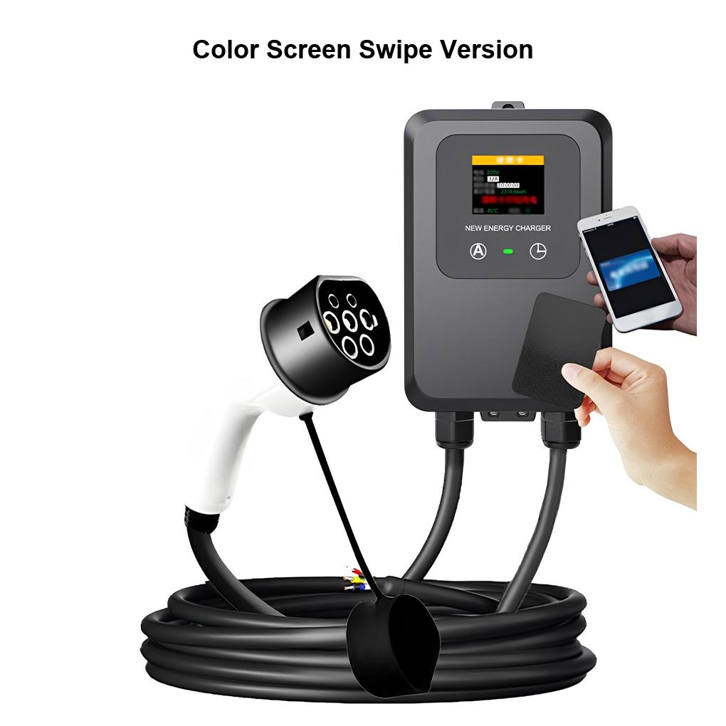 EV Wallbox 5M 7KW 32A Auto Zuhause EV Wallbox Ladestation Elektroauto EV Wallbox Mit 5M Kabel Farbdisplay