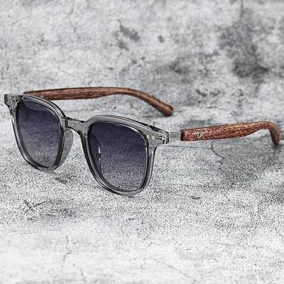 Neue Sonnenbrille für Herren im Vintage-Stil mit Holzrahmen, klassisches Design, quadratisch, UV400-Schutz, Beschichtung der Gläser, Fahrbrille für Männer und Frauen