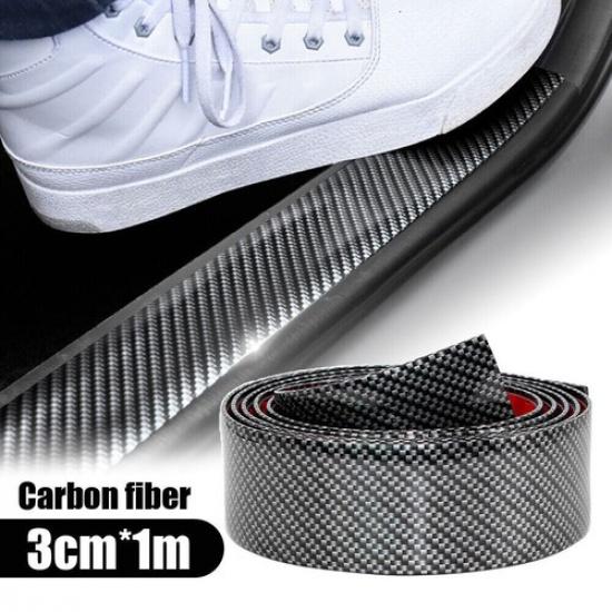Car Accessories Carbon Fiber Door Plate Sill Scuff Cover Anti Scratch Sticker