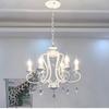 Retro Candle Pendant Light, Living Room Light, Dining Room Bedroom, Simple Rustic Style, Wrought Iron Black Crystal Lighting Fixture