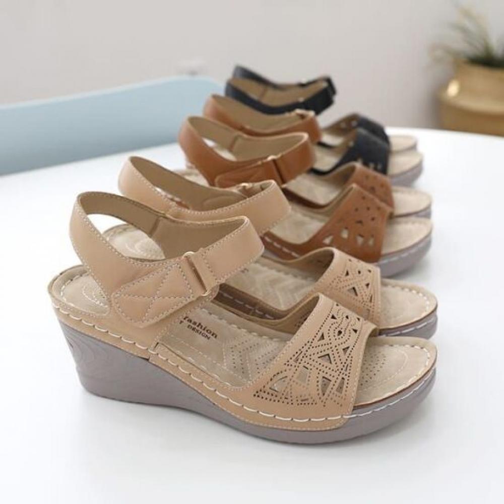 Jisyu Women Indigo Lightweight Platform Wedge Heel Sandal 7cm