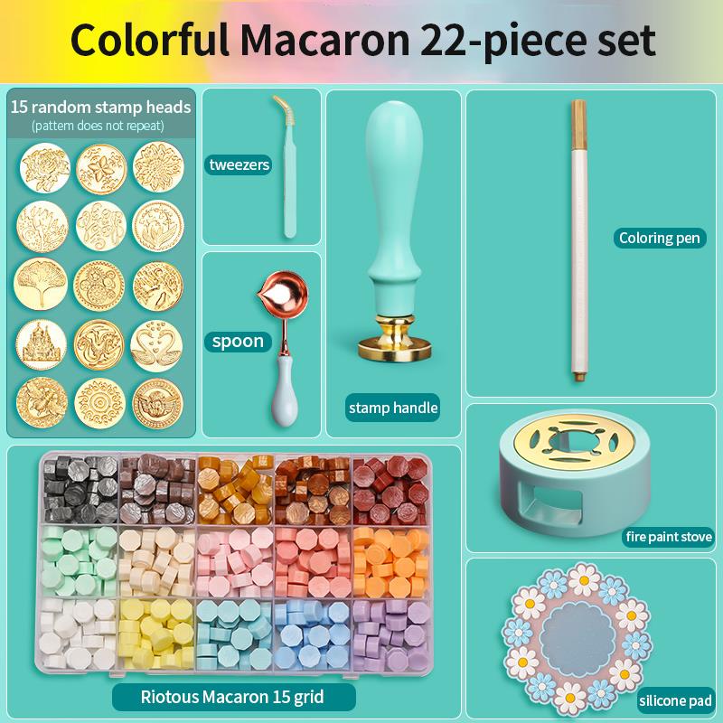 NEW Wax Seal Stamp Set Lacquered Stamp Sealing Wax Kit DIY Craft Supplies Scrapbooking Christmas Wedding Invitation Decoration